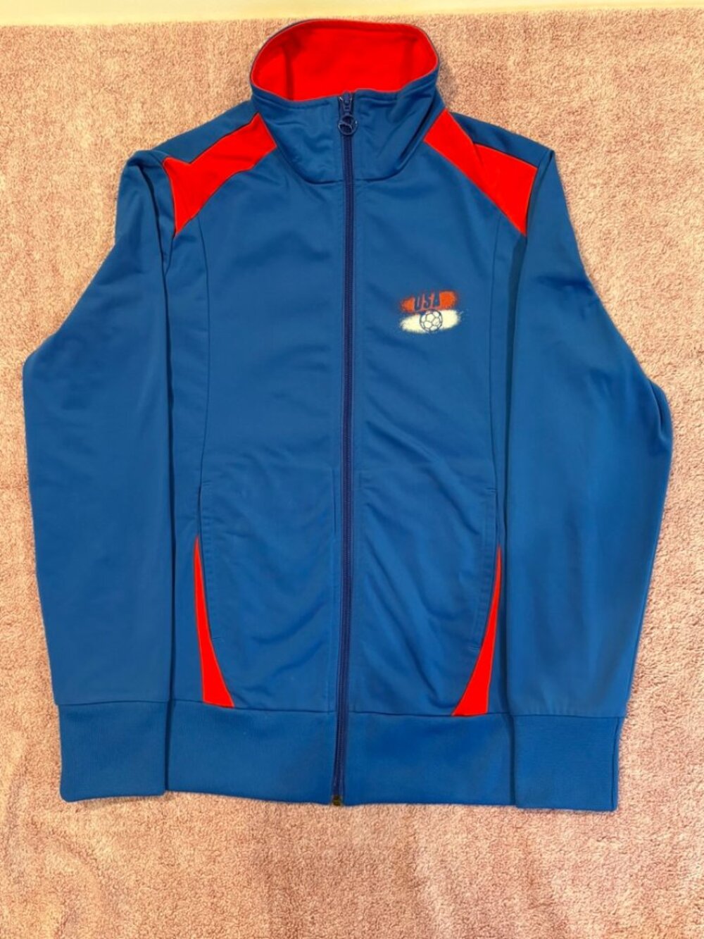 Puma Sport lifestyle USA Soccer Track Jacket Blue Red XL